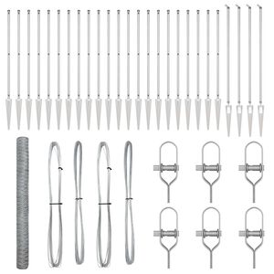 vidaXL Стълб за ограда. Сребристо