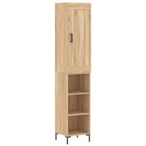 vidaXL Висок шкаф, сонома дъб, 34,5x34x180 см, инженерно дърво