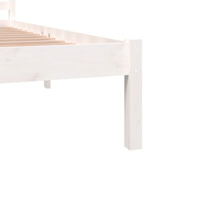 vidaXL Рамка за легло, бор масив, 180x200 см, бяла, Super King