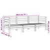 vidaXL Градински диван, 3-местен, импрегниран бор
