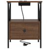 vidaXL Нощен шкаф Кафяв дъб 41,5 x 40,5 x 55 см Инженерно дърво
