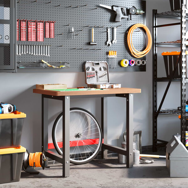 vidaXL Работна маса, 100x60x83 см, масивна дървесина бук, правоъгълна