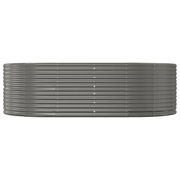 vidaXL Градинска повдигната леха поцинкована стомана сиво