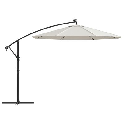vidaXL Резервно покривало за чадър с чупещо рамо, пясъчнобяло, 350 см
