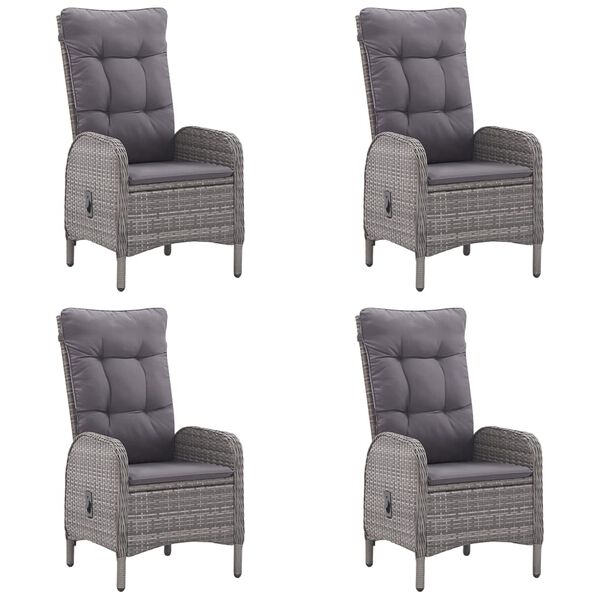 vidaXL Градински трапезен комплект, 5 части, сив