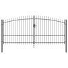 vidaXL Двойна порта с заключване Woerden Сив 400 x 224,5 см Стомана