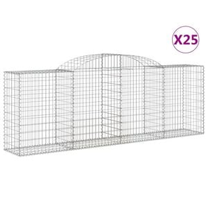 vidaXL Габионни кошници арка 25 бр 300x50x100/120см поцинковано желязо