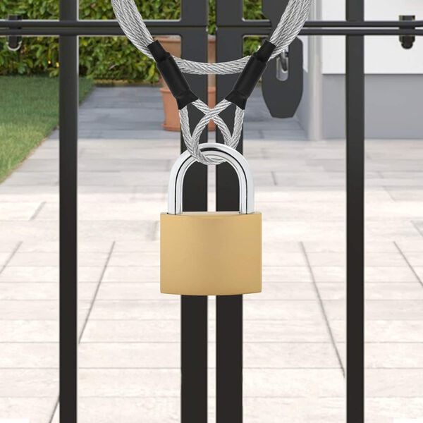 vidaXL U Lock с ключове 100 pcs Месинг Желязо