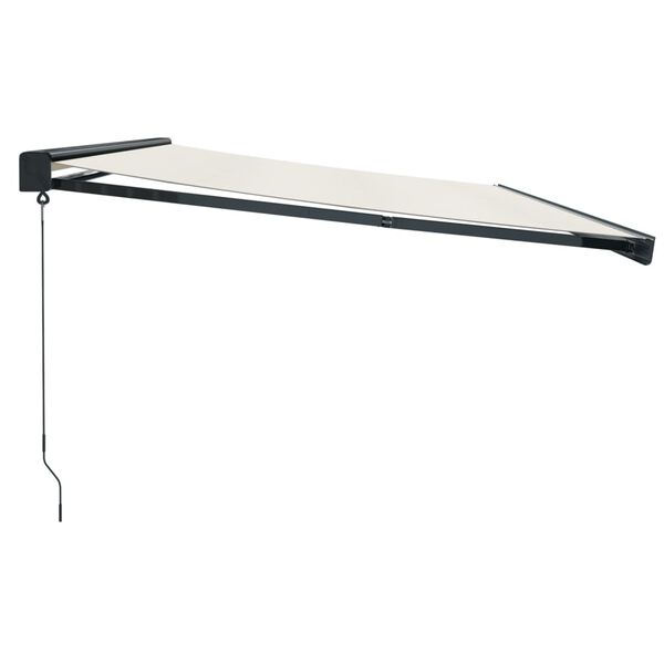 vidaXL Прибираща се тента кремава 5x3 м плат и алуминий