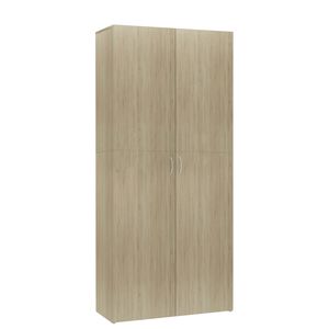 vidaXL Шкаф за обувки, дъб сонома, 80x35,5x180 см, инженерно дърво