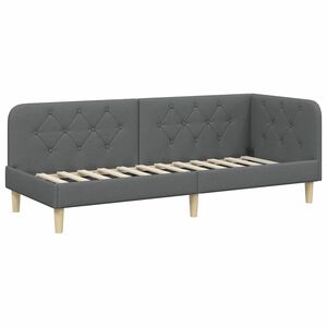 vidaXL Ъглова рамка за легло Тъмен сив 80 x 200 cm текстил