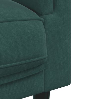 vidaXL Комплект дивани 2 части с възглавници, тъмнозелен, кадифе