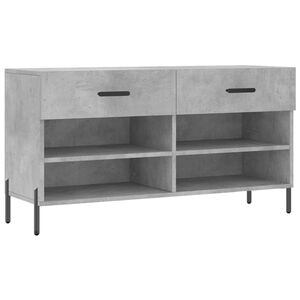vidaXL Пейка за обувки, бетонно сив, 102x35x55 см, инженерно дърво