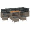 vidaXL Градински Софа Комплект с възглавница 10 pcs Сив полиратан