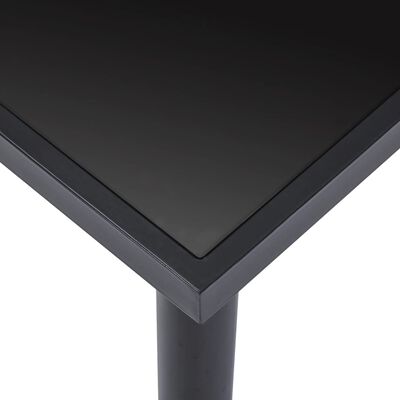 vidaXL Трапезна маса, черна, 160x80x75 см, закалено стъкло