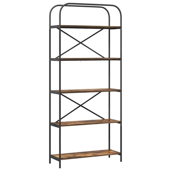 vidaXL Рафт за книги Димян дъб 80 x 30 x 183 см Инженерно дърво