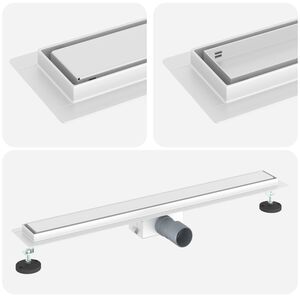 vidaXL 2 в 1 душов дренаж Сребрист 70 cm Неръждаема стомана 304