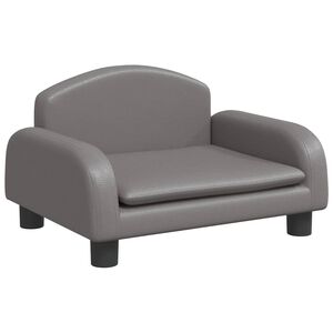 vidaXL Детски диван сив 50x40x30 см изкуствена кожа