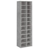 vidaXL Шкаф за обувки, бетонно сиво, 54x34x183 см, инженерно дърво