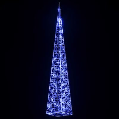 vidaXL Акрилен декоративен LED светещ конус, син, 90 см