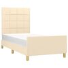 vidaXL Рамка за легло без матрак, кремави, 90x200 см, плат