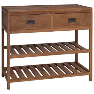 vidaXL Шкаф за баня Натурално 90 x 45 x 75 cm Солидно тиково дърво