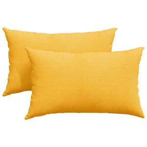 vidaXL Диван възглавници 2 pcs Светло жълто 50 x 30 cm Кордюрова тъкан