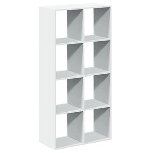 vidaXL Разделител за стая, библиотека, бял, 69,5x29x137,5 см, инженерно дърво