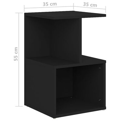 vidaXL Нощно шкафче, черно, 35x35x55 см, ПДЧ