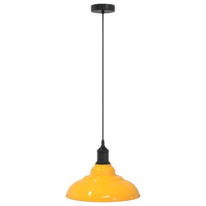 vidaXL Висяща лампа с регулируема височина E27 Жълт гланц &Oslash; 31 cm