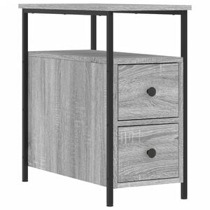 vidaXL Нощно шкафче, сив сонома, 30x60x60 см, инженерно дърво