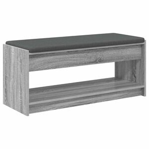 vidaXL Пейка за коридор с възглавница Сиво Сонома 103 x 38 x 45 см