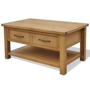 vidaXL Маса за кафе, 88x53x45 см, дъбов масив