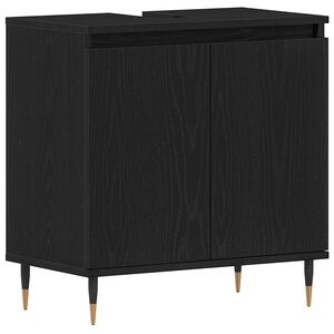 vidaXL Шкаф за мивка в баня Черния дъб 58 x 33 x 60 см Инженерно дърво