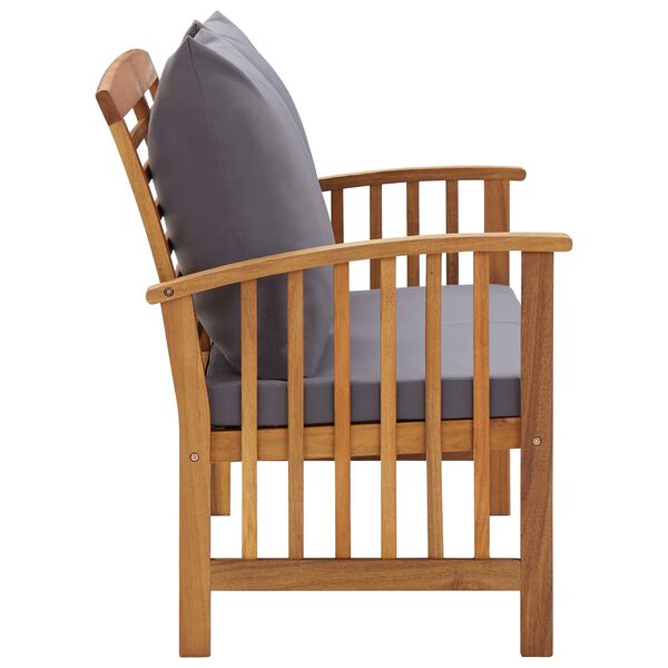 vidaXL Градинска пейка с възглавници, 119 см, акация масив