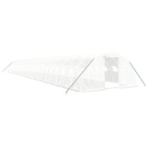 vidaXL Оранжерия със стоманена рамка бяла 96 м&sup2; 24x4x2 м