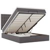 vidaXL Османска легло с матрак&LED, сиво, 140x200 см, изкуствена кожа