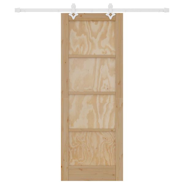 vidaXL Преплъзваща се врата Кафяво 73,5 x 198,5 см