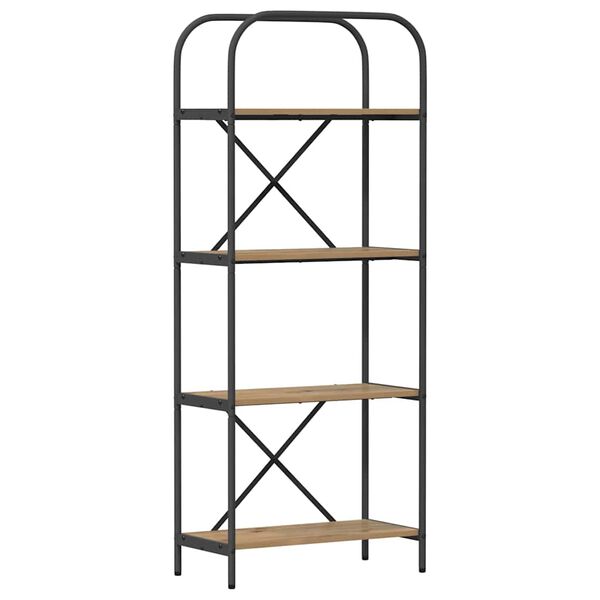 vidaXL Рафт за книги Дъб 60 x 30 x 146 см Инженерно дърво