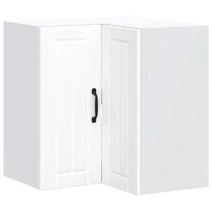 vidaXL Кухненски стенен ъглов шкаф Lucca, бял, инженерно дърво