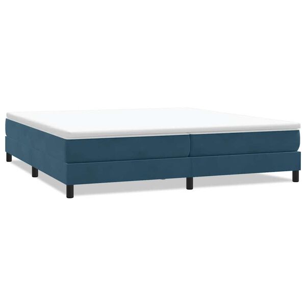 vidaXL Box Spring Легло без матрак Тъмно синьо 200x210 cm Кадифе