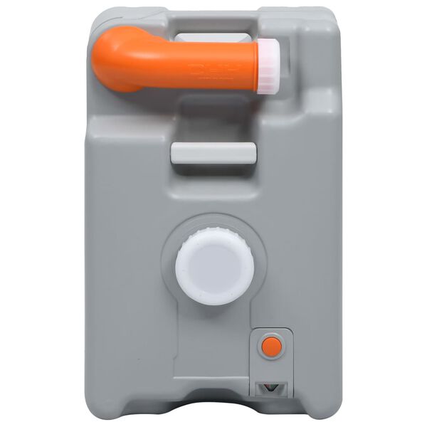 vidaXL Резервоар за вода на колела за къмпинг, 25 л, сив