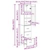 vidaXL Висок шкаф Черния дъб 34,5 x 34 x 180 см Инженерно дърво