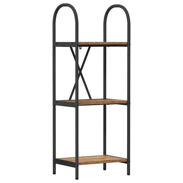 vidaXL Рафт за книги Старо дърво 40 x 30 x 109 см Инженерно дърво