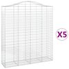 vidaXL Габионни кошници арка 5 бр 200x50x220/240 см поцинковано желязо
