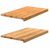 vidaXL Прозоречни первази, 2 бр, светлокафяви, 70x40x2 см, дъб масив
