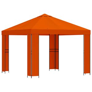 vidaXL Шатра 3 x 3 m Оранжево Полиестер и стомана 190 gsm