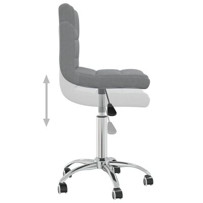 vidaXL Въртящ се трапезен стол, светлосив, текстил
