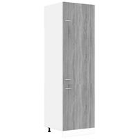vidaXL Шкаф за хладилник, сив сонома, 60x57x207 см, инженерно дърво