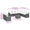 vidaXL Градински комплект диван с възглавници 10 части черен полиратан
